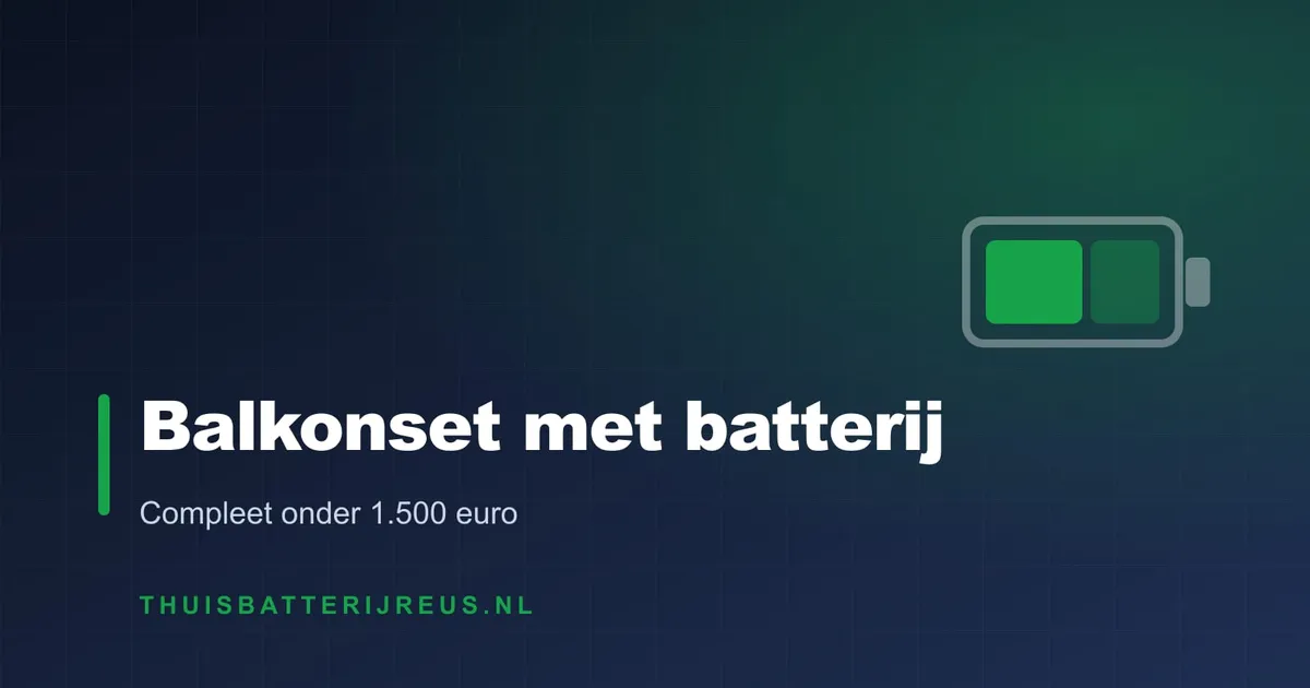 Cover met de tekst Balkonset met batterij, compleet onder 1.500 euro